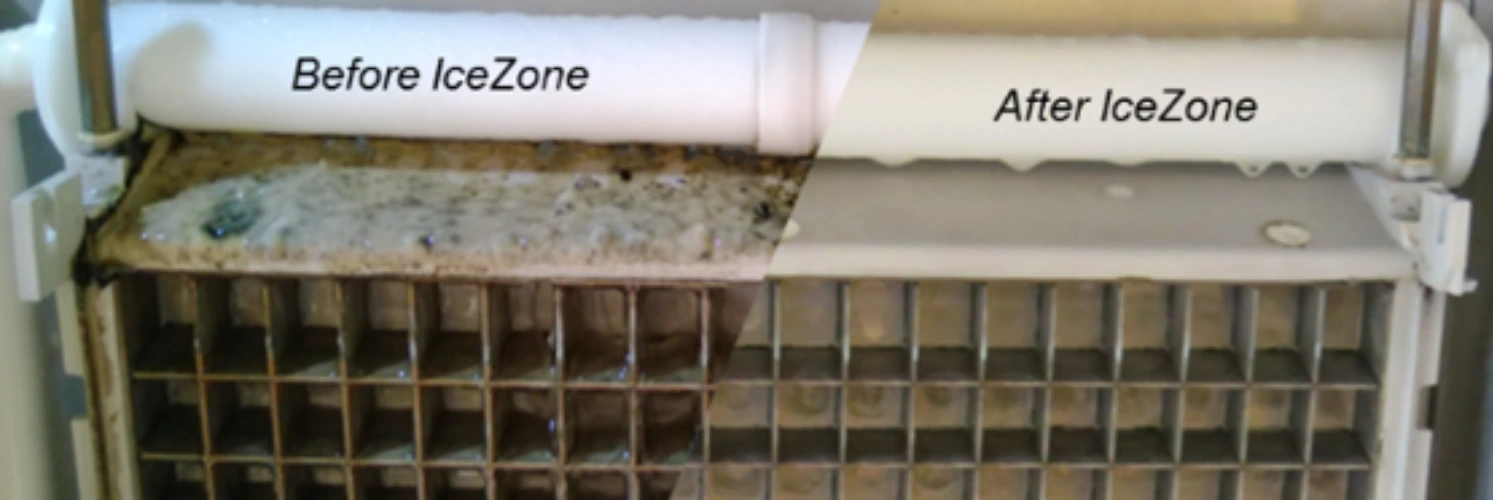 Commercial ice machine before and after Icezone hygiene treatment
