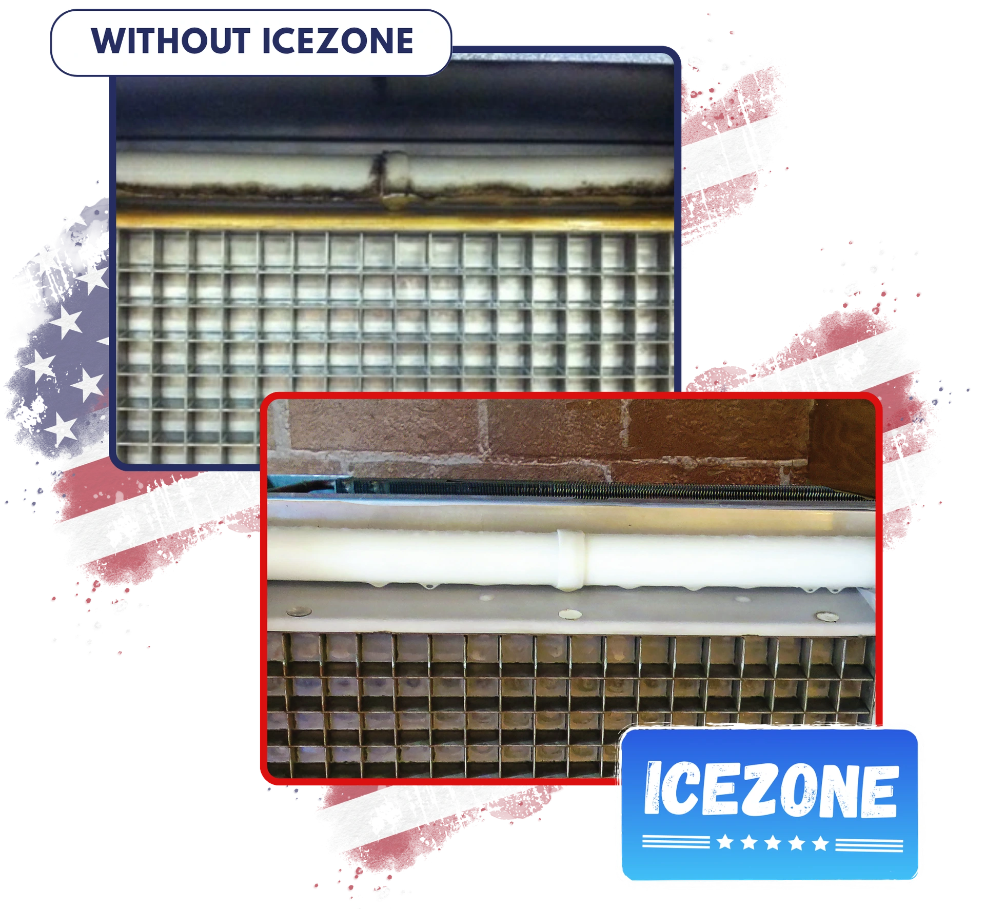 Commercial ice machine before and after Icezone hygiene treatment